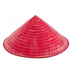 Sombrero Chino de bambú Rojo