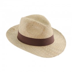 Sombrero Fedora Bogart Algas con Cinta Plisada Fibras Naturales