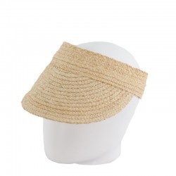 Visera de rafia natural cosida