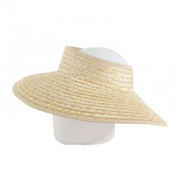 Visera de paja natural cosida