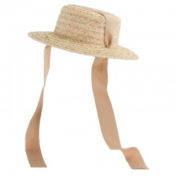 Comprar Sombrero de Rafia Canotier Cinta de Mujer Barato