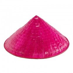 Sombrero Chino de bambú Rosa